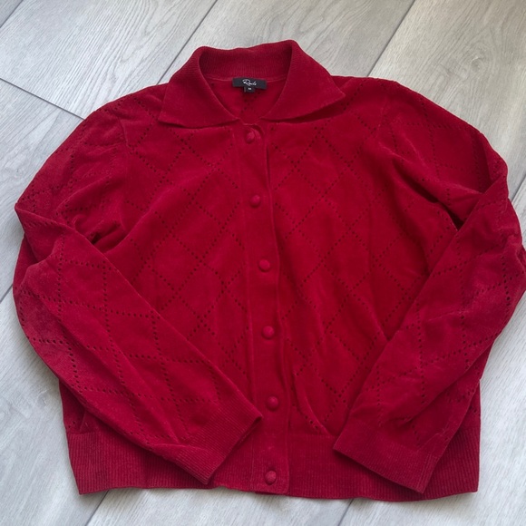 Rails Sweaters - Rails Cherry Red Knit Cardigan